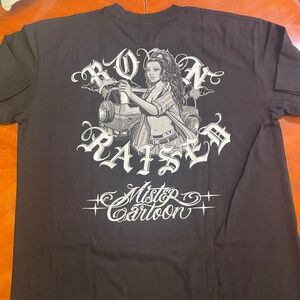BORN X RAISED "HOMEGIRL" LARGE T-SHIRT BY MISTER CARTOON